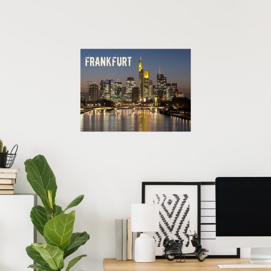Frankfurt Skyline Duitsland Souvenir cadeau Poster (Thuiskantoor)