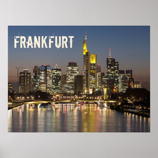 Frankfurt Skyline Duitsland Souvenir cadeau Poster (Voorkant)