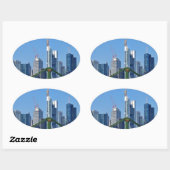 Frankfurt skyline ovale sticker (Vel)