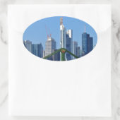 Frankfurt skyline ovale sticker (Tas)