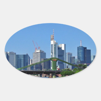 Frankfurt skyline ovale sticker