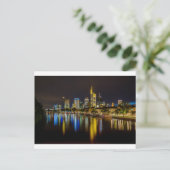 Frankfurt Skyline te Night Briefkaart (Staand voorkant)
