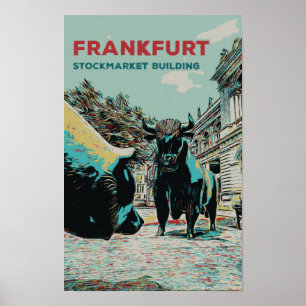 Frankfurt Stock Exchange iconische beelden Poster