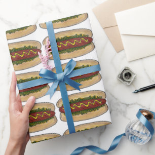 Frankfurter Hot Dog Hotdog Mustard Relish Food Cadeaupapier