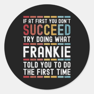 Frankie naam gepersonaliseerde grap ronde sticker