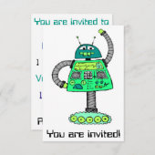 Frankie robot, groen op wit kaart (Voorkant / Achterkant)