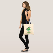 Frankie robot, groen op wit tote bag (Voorkant (model))