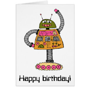 Frankie robot, oranje op wit