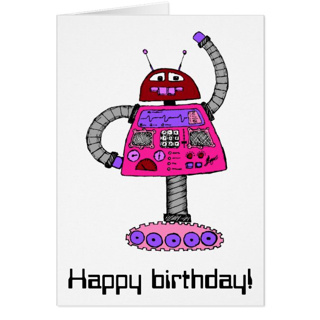 Frankie Robot: Roze op wit (Voorkant)