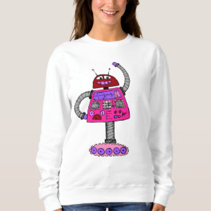 Frankie Robot: Roze op wit Trui