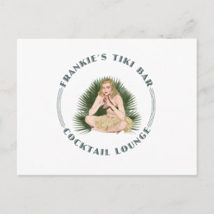 Frankie's Tiki Bar Hula Girl Cocktail Lounge Briefkaart