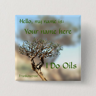 Frankincense Name Tag Vierkante Button 5,1 Cm