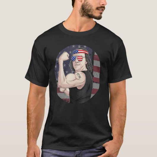 Franklin Benjamin 4 juli patriottische vlag van de T-shirt (Voorkant)