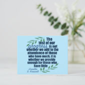 Franklin D. Roosevelt Inspirerend Progress Quote Briefkaart (Staand voorkant)