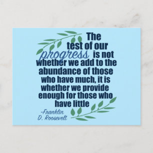 Franklin D. Roosevelt Inspirerend Progress Quote Briefkaart