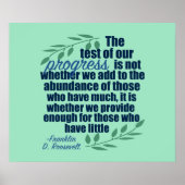 Franklin D. Roosevelt Inspirerend Progress Quote Poster (Voorkant)