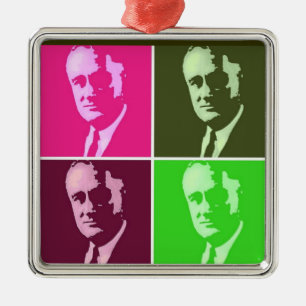 Franklin D. Roosevelt Metalen Ornament