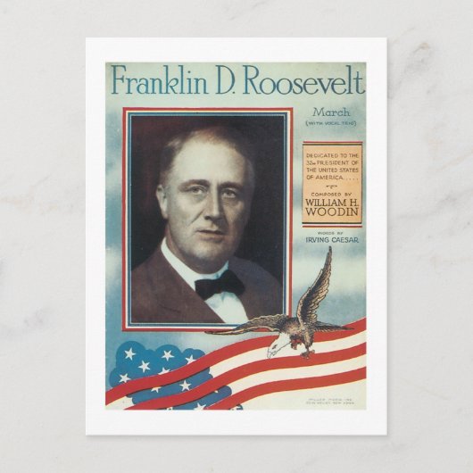Franklin D. Roosevelt Vintage Songbook Hoesje Briefkaart (Voorkant)