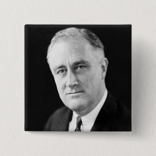 Franklin Delano Roosevelt Vierkante Button 5,1 Cm