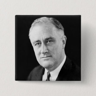 Franklin Delano Roosevelt Vierkante Button 5,1 Cm