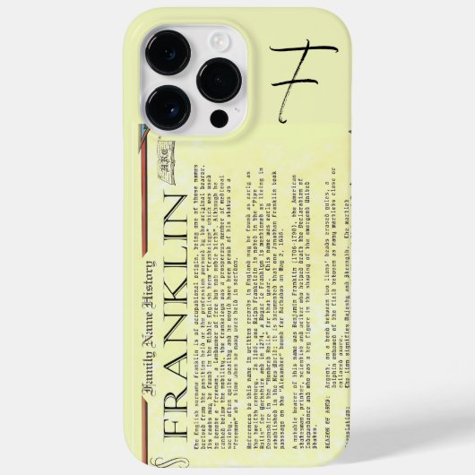 Franklin History Nom Coque iphone (Verso)