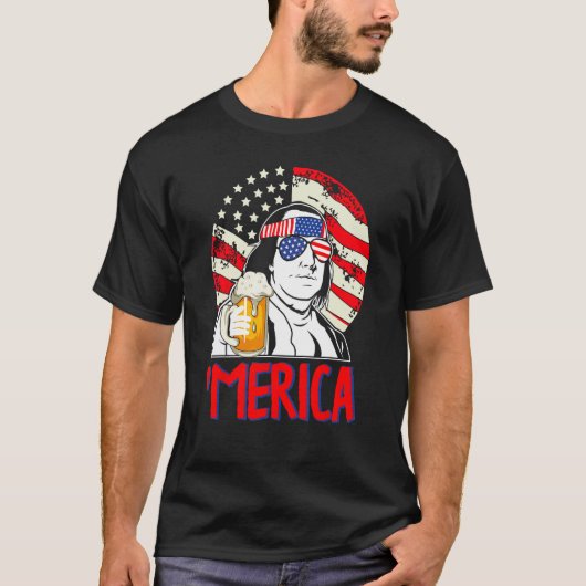 Franklin Merica 4th of July Merica Men Boys Ameri T-shirt (Voorkant)