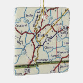 Franklin VA  kaart Keramisch Ornament (Rechts)