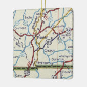 Franklin VA  kaart Keramisch Ornament (Links)