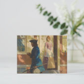 Franklin's aankomst in Philadelphia door N.C. Wyet Briefkaart (Staand voorkant)