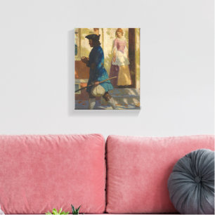 Franklin's aankomst in Philadelphia door N.C. Wyet Canvas Afdruk