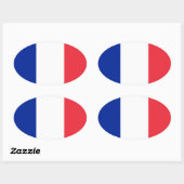 Frankreich Flagge Ovale Sticker (Vel)