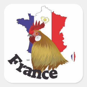 Frankreich France Francia Aufkleber Vierkante Sticker