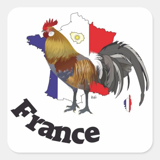 Frankreich France Francia Aufkleber Vierkante Sticker (Voorkant)