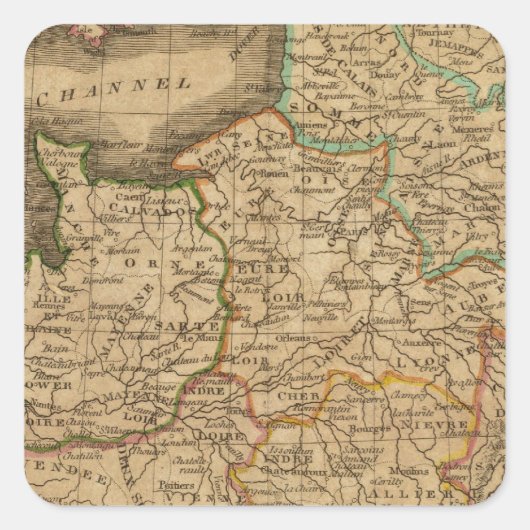 Frankrijk 13 vierkante sticker (Voorkant)