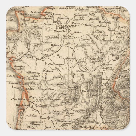 Frankrijk 15 vierkante sticker (Voorkant)