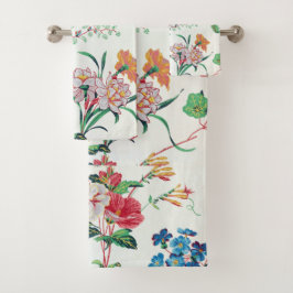Frankrijk 1830 Bloemendessin Antieke Behang Bad Handdoek