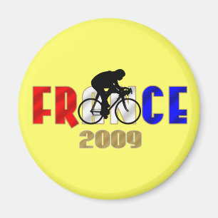 Frankrijk 2009 Gele fietsende sticker voor fietsfa Magneet