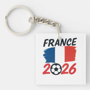 Frankrijk 2026 Voetbal Fan Design Vlag Kleuren Sleutelhanger