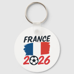 Frankrijk 2026 Voetbal Fan Design Vlagkleuren Sleutelhanger