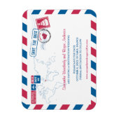 FRANKRIJK Air Mail Bruiloft Bewaar de datum 3x4 Magneet (Verticaal)