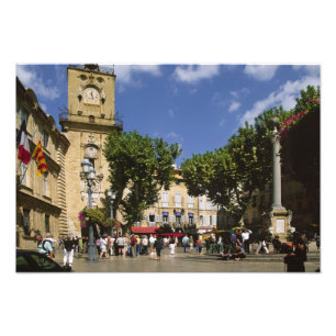 Frankrijk, Aix en Provence, La Place de la Maire Foto Afdruk
