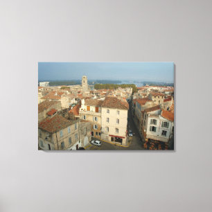 Frankrijk, Arles, Provence, uitzicht van de stad u Canvas Afdruk