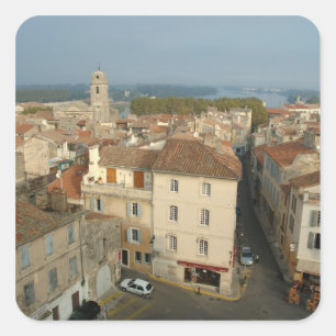 Frankrijk, Arles, Provence, uitzicht van de stad u Vierkante Sticker