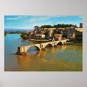  Frankrijk, Avignon; gebroken brug Poster