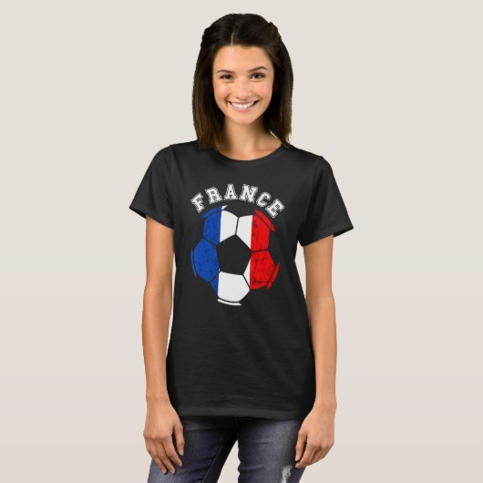 Frankrijk Bal Frankrijk Voetbalteam Franse vlag Fr T-shirt (Voorkant volledig)