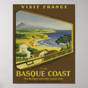  Frankrijk Baskische reizen Poster