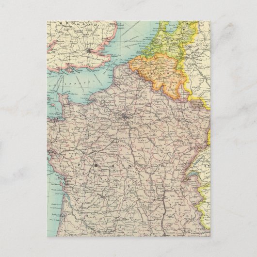 Frankrijk, België en Nederland Briefkaart (Voorkant)