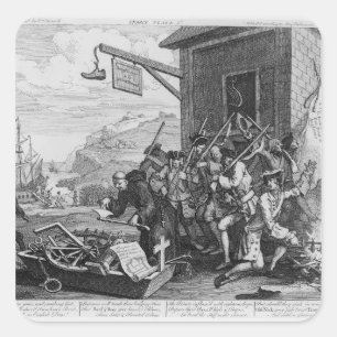 Frankrijk, Bord I van "The Invasion", 1756 Vierkante Sticker