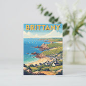  Frankrijk Bretagne Beach Briefkaart (Staand voorkant)