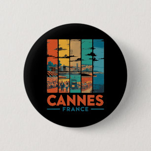 Frankrijk Cannes Franse Riviera Stranden Vintage R Ronde Button 5,7 Cm
